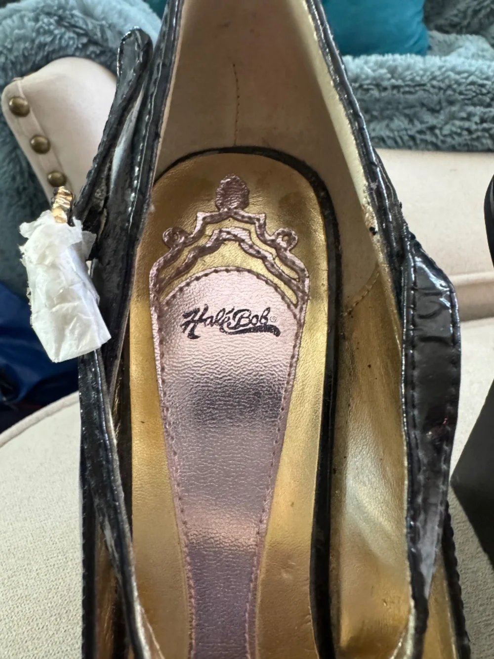 Hale Bob Mary High Platform Heel Black Size 9. New